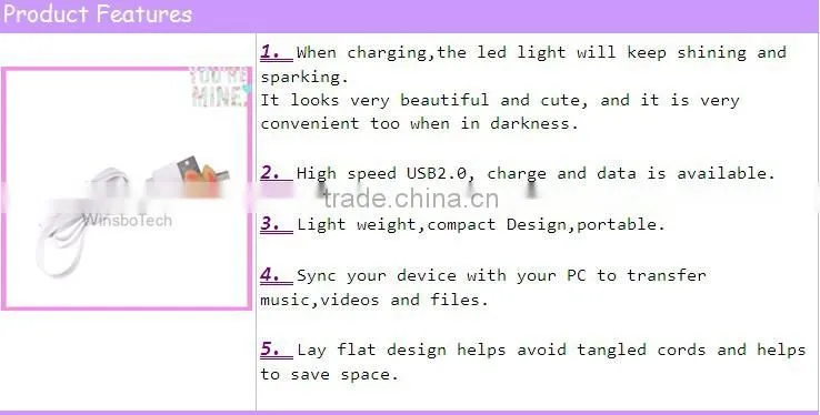 Christmas gift led charging cable usb data cable for mobile phone