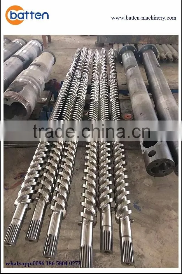parallel twin screws extruder machine screw barrel for PVC plastic