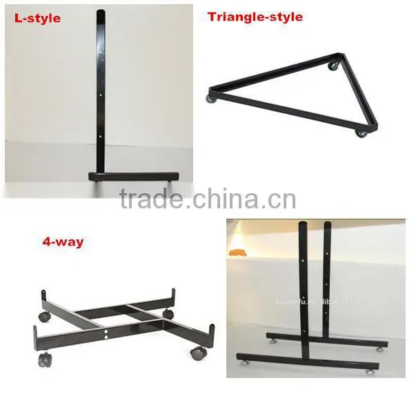 T-style Black Powder Coating Gridwall Base with Wheels