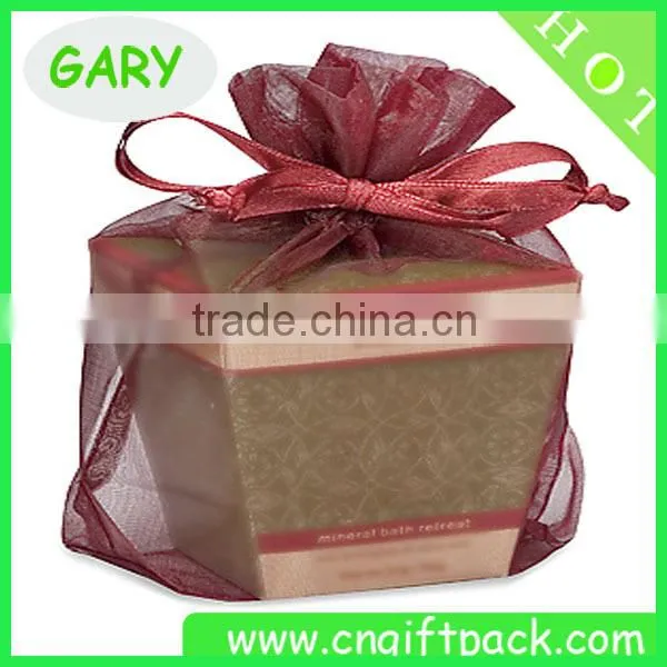 Wide Bottom Chinese Red Gift Box Packaging Organza Bag and Pouch