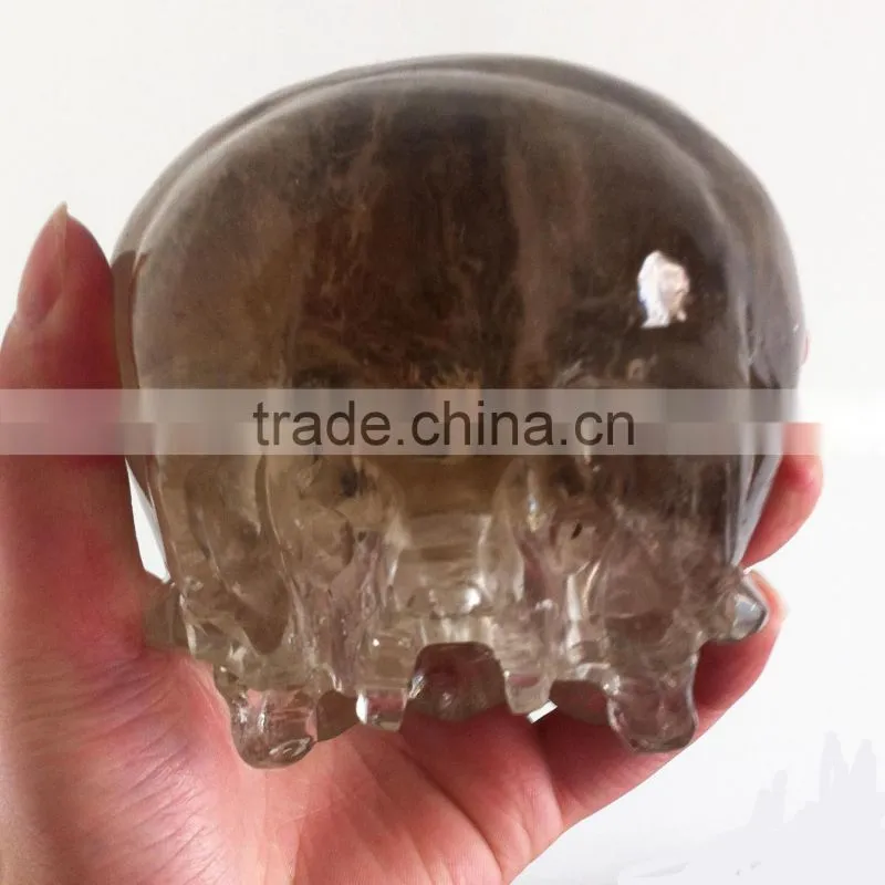 Smoky Quartz Customized 2/3 Skull with No Jaw