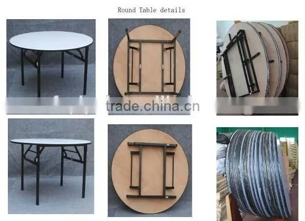 white restaurant table pvc round folding table YT15
