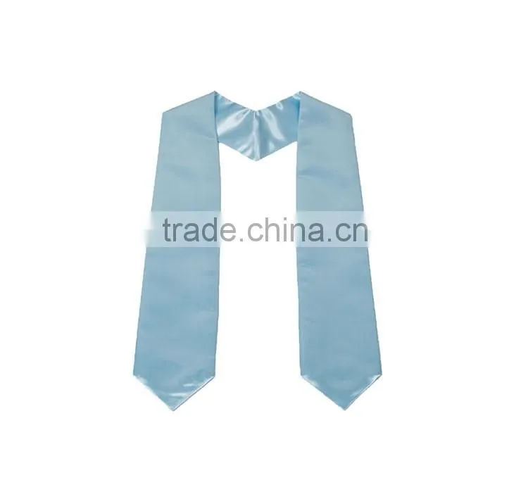 Hot Sell Sky Blue Satin Plain Graduation stoles