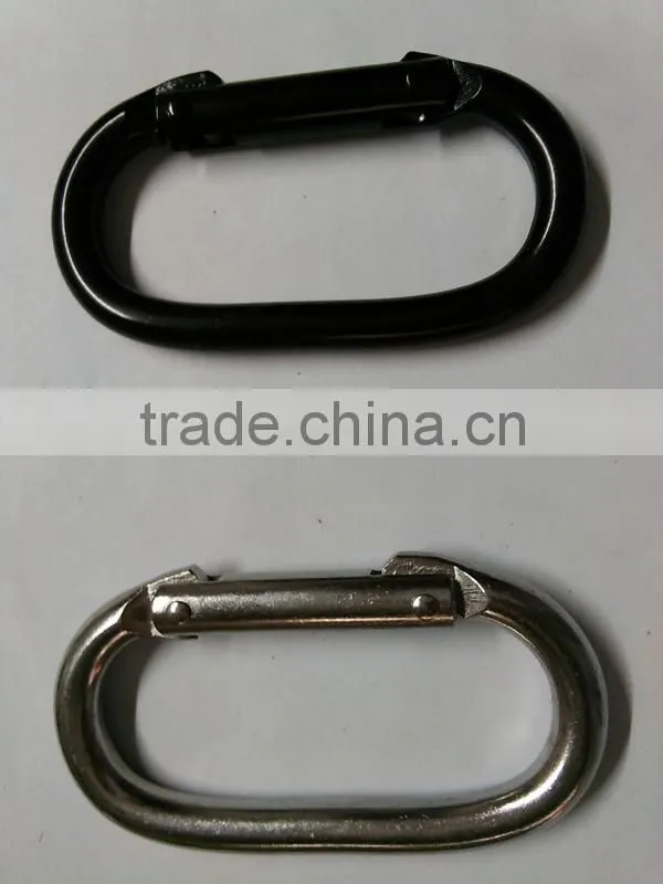 Classic Stainless Steel Oval Carabiner With Snap Hook For Climbing Use