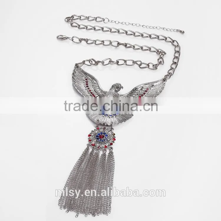 Beautiful eagle necklace chain types for garments Brightness F1-80010