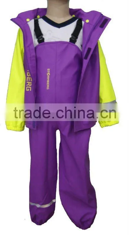 Kid's All-over Printed PU Knitted Rain Sets, Rain Suit, Rain Wear