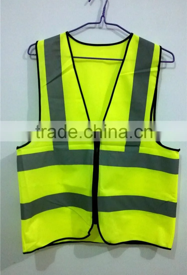 High Visibility Neon Yellow Orange Safety Vest With Reflective Strips 3M In Large Stock For Chile