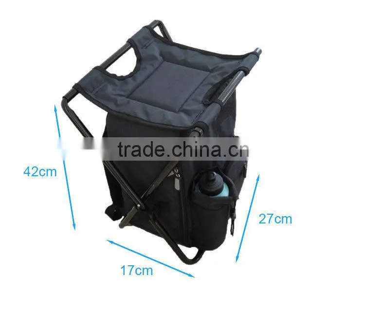 High Quality Fashion Oxford Black Camping Hiking Backpack Fishing Folding Chair Cooler Bag HWY009