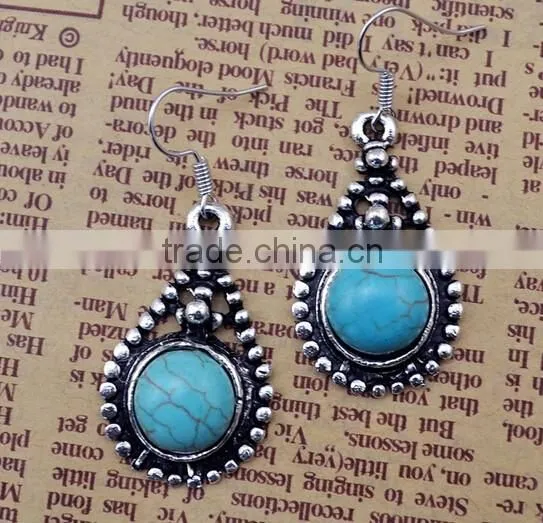 New Arrival Charming Water Drop Turquoise Drop Earrings Fashion Jewelry