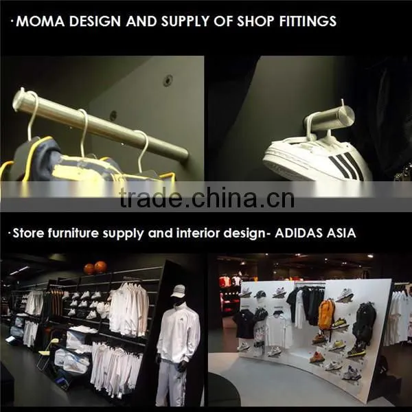 China Supply Garment Shop Stainless Steel Fitting Clothing Shelf Stand