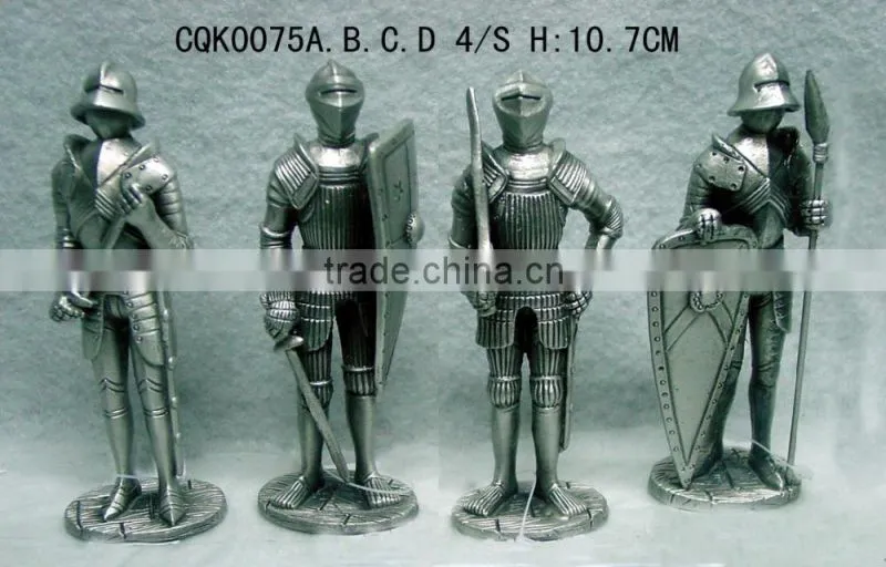 Metal Painting Knight Armor, Colored Soldier Figurines, Painted Warrior