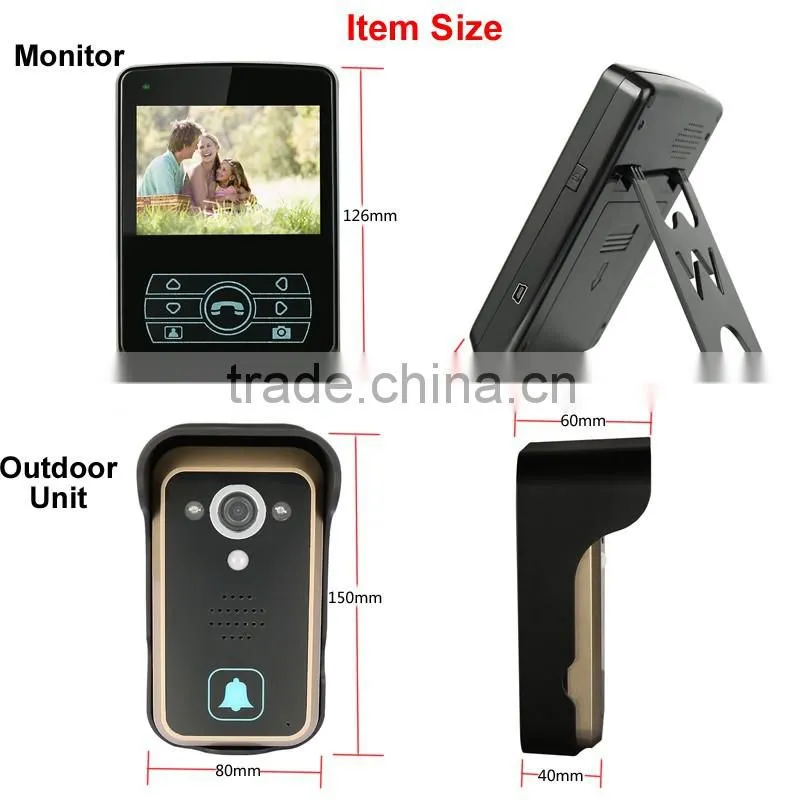 2.4G Digital Wireless Video Audio Door Phone Intercom System for Apartment