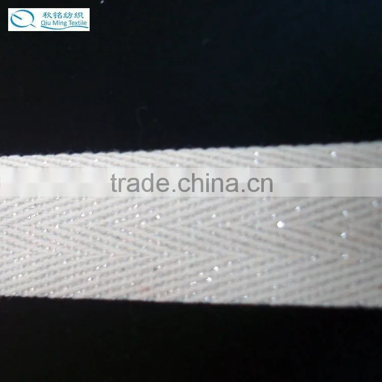 2015 Best popular high quality soft and comfotable herringbone cotton webbing tape