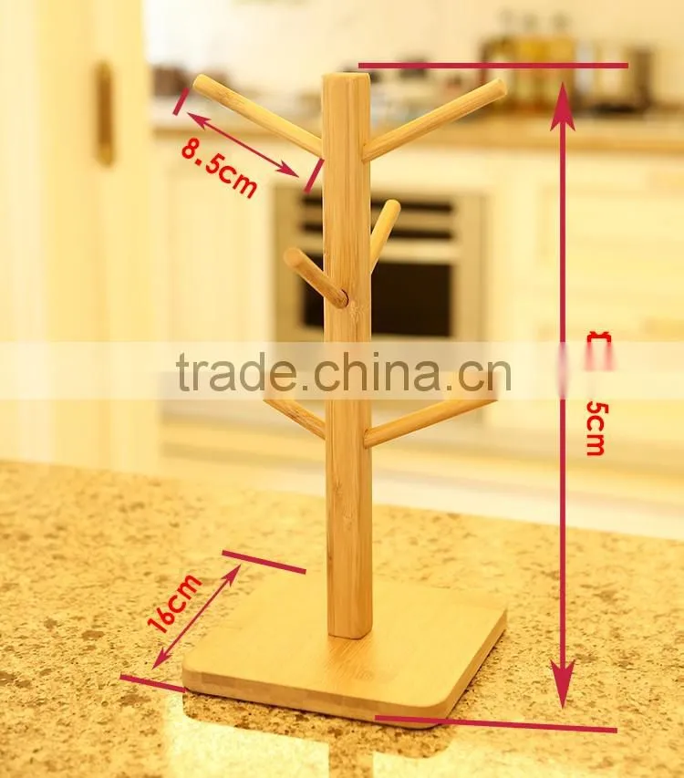 Bamboo cup hanger rack