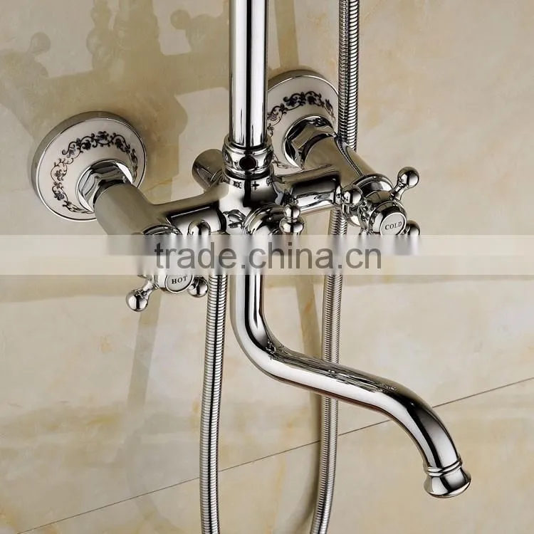 Luxury hotel rain/rainfall bathroom shower set,antique brass shower set