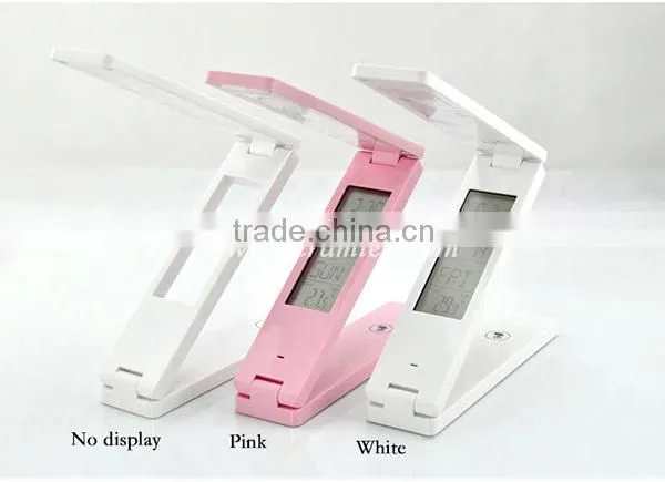 LED Battery Desk Lamp, Portable Luminaire Table Lamp, Table Lamp With Clock