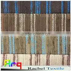 Pure modern pinstripe style 100% polyester thick fabric for covering sofa cushion curtain