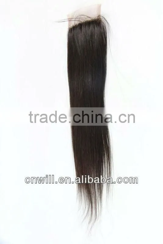 Natural black 4"*4" swiss lace virgin brazilian hair lace closure Brazilian Hair Extension