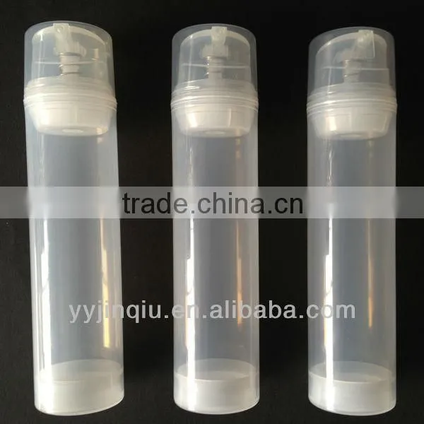 HOT SALE 150ml transparent cylinder airless bottle with good quality only 0.525usd per set