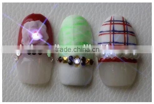 2015 new Style traditional Artificial Fingernails light up nail stickers for shiny acrylic light nail display
