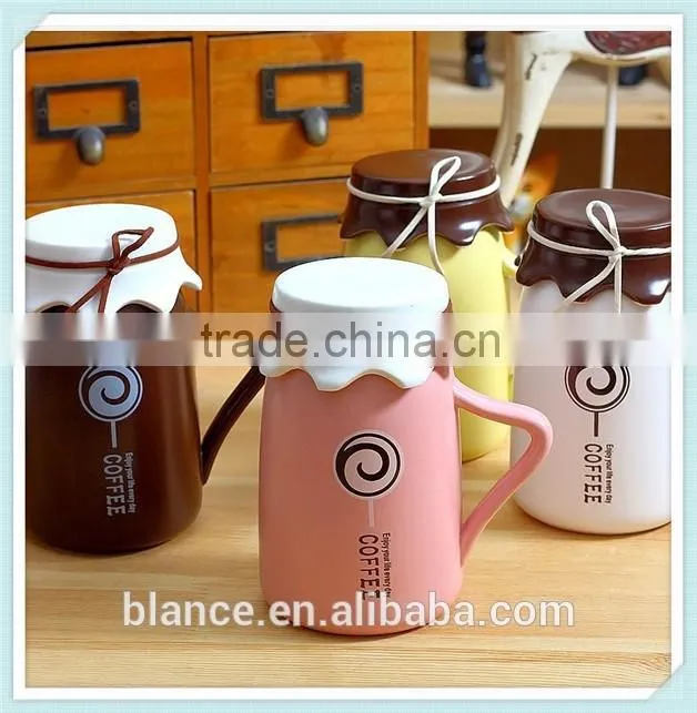 ceramic wine jar mug with unique design in jar shape