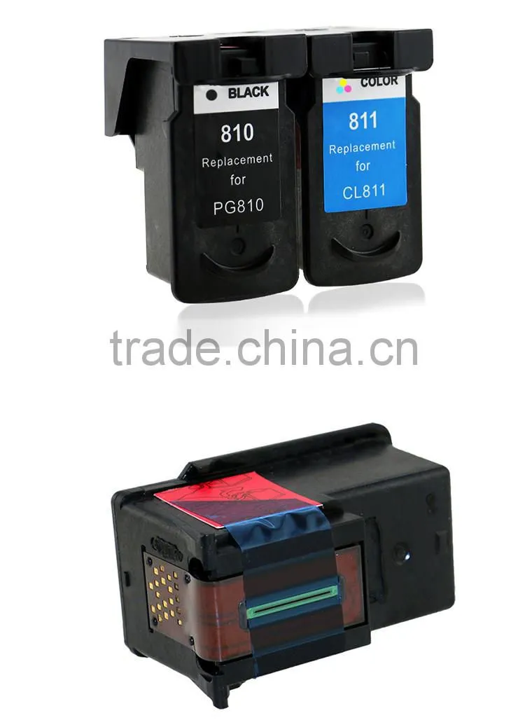 higrh quality no color deviation compatible ink cartridge for canon pg 810 cl 811