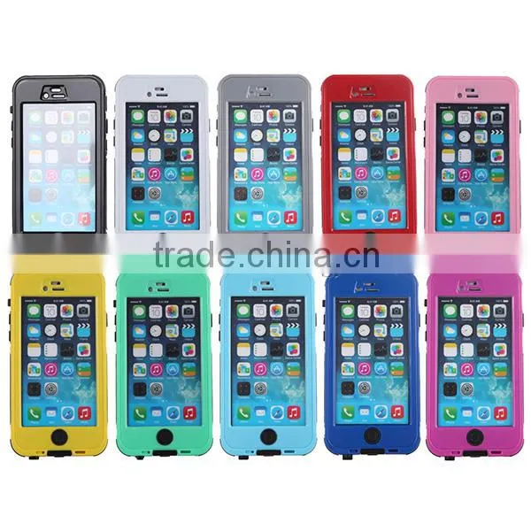 4.7 Inch Red Cellphone Waterproof Case for iPhone 6 Case With Home Button