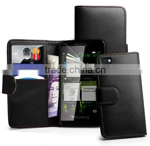 new model PU leather flip phone case for BlackBerry Z10 BB, cover for blackberry q10 make in china