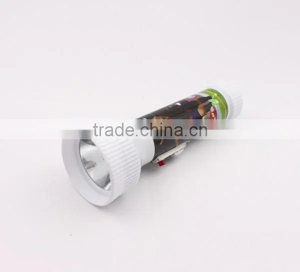 colors promotion portable AAA dry battery led plastic flashlight