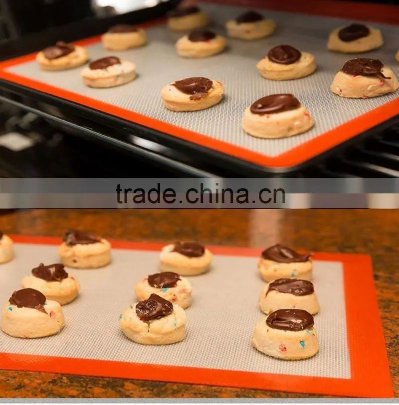 OEM 1 Color Logo Silicone Nonstick Fiberglass Silicone Baking Mat Set