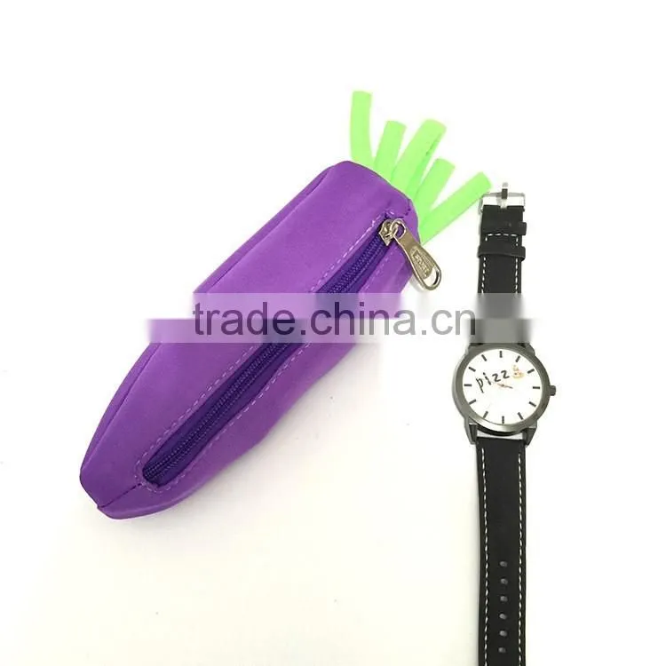 school supply creative carrot design pen bag 3D pencil bag for kids