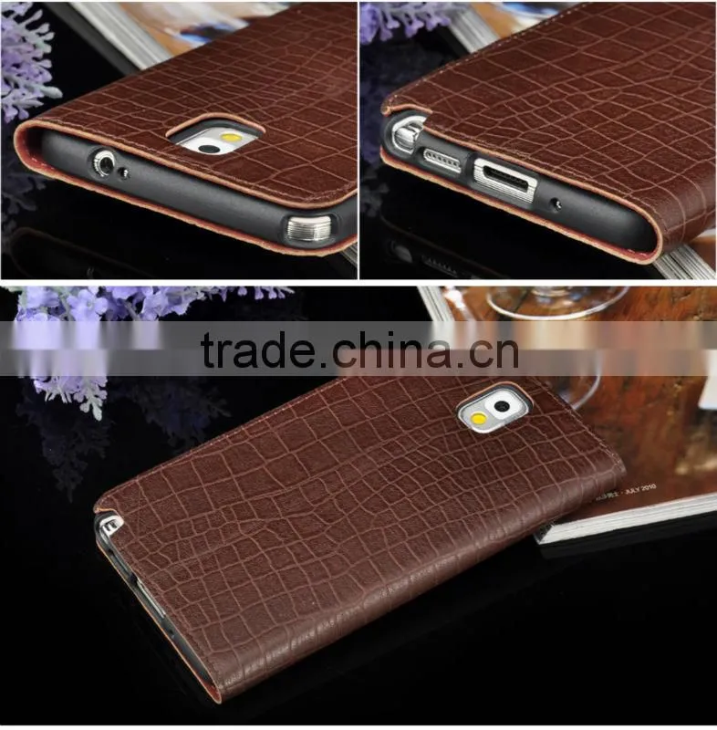 wholesale genuine leather case for samsung note 3/ case for cell phone