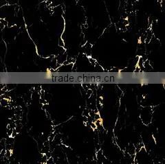 BLACK GOLD FLOWER FULL POLISHED PORCELAIN GLAZED TILE FROM FOSHAN FACTORY