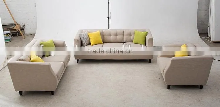2016 latest contemporary wooden leg fabric sectional sofa with unique armrest design for living room furniture