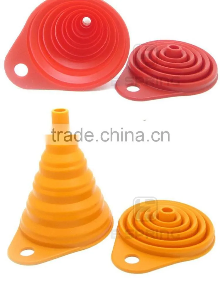 4 Colors Gel Practical Bar Tools Small Collapsible Foldable Silicone Funnel