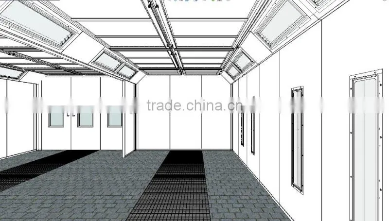 JF 2 in 1 spray booth painting line big air volume 8 meter for car repair shop
