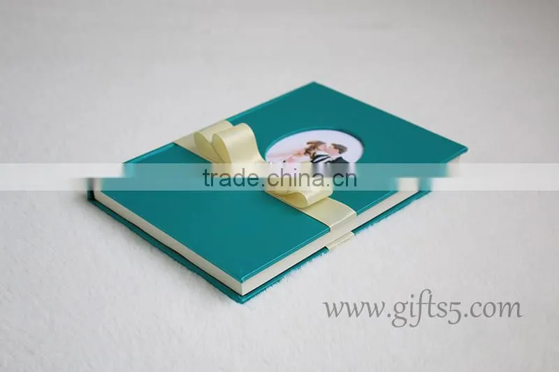 Unique wedding guest book with ribbon bow