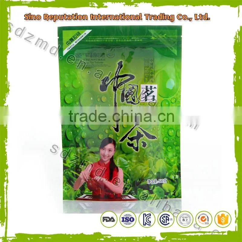 Good quality stand up aluminium foil tea bags with zipper top on hot sale
