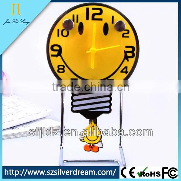 Quartz desk clock cartoon style digital smile movable face clock