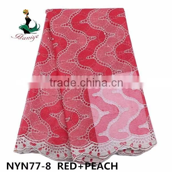 Haniye 2016 wholesale embroidered tulle lace fabric for wedding african french net lace fabric/NYN77