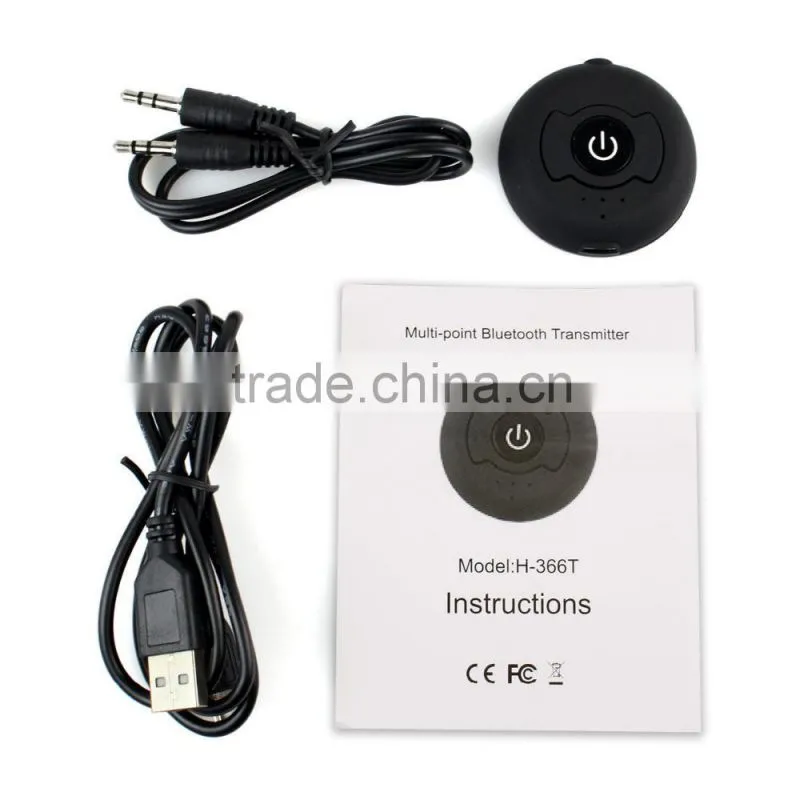 H-366T bluetooth audio transmitter Multi-point Wireless Adapter for TV Smart PC DVD MP3
