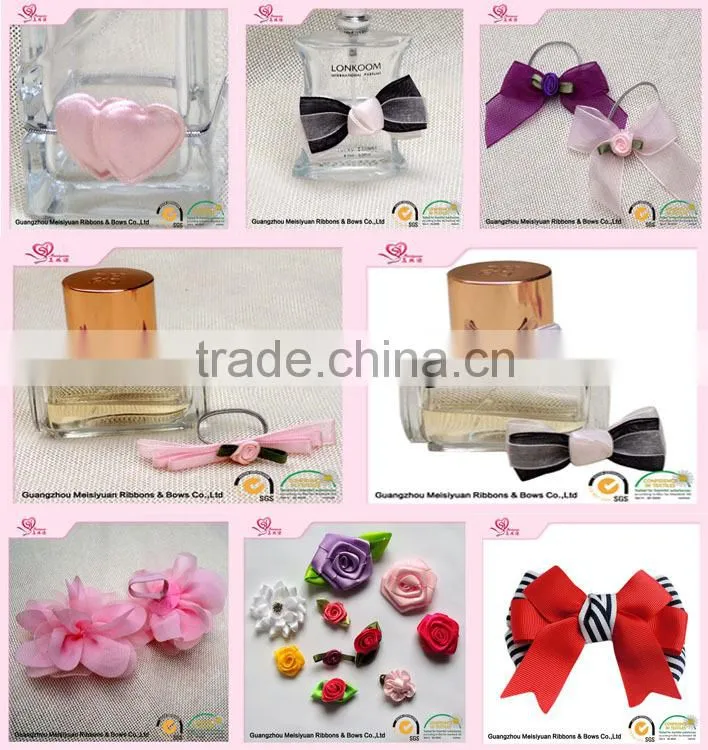 Factory price directly custom design ribbon pompom flowers for headwear accessories