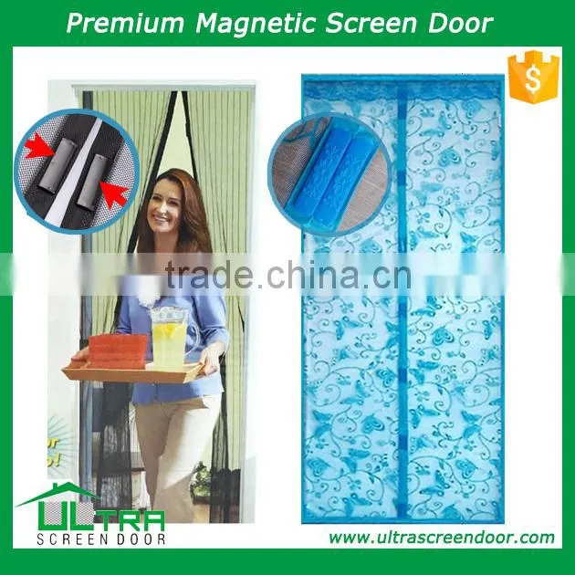 Magnetic Mesh Screen Door Screen Curtain of Flocking Craft: Butterflies In Vine