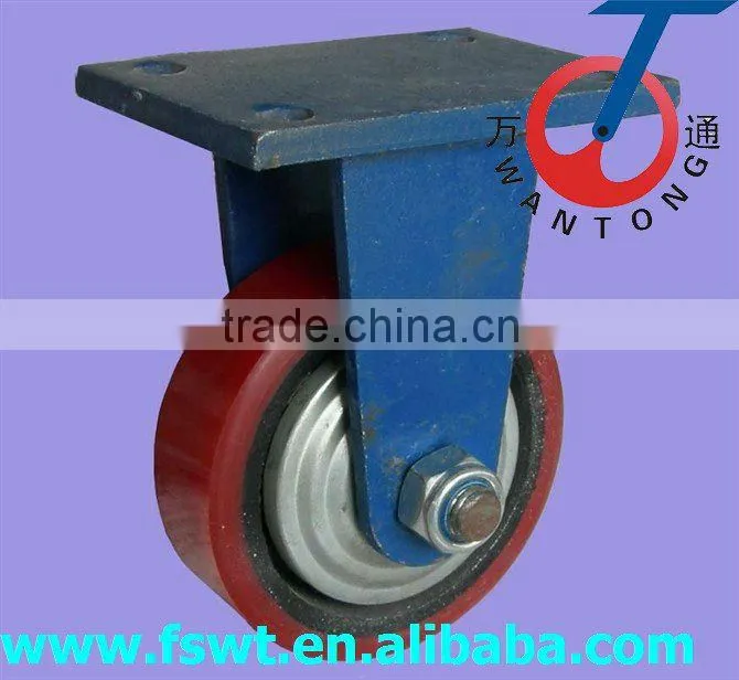High Quality Super Heavy Duty Polyurethane Rigid Bottom center of hercules caster wheels