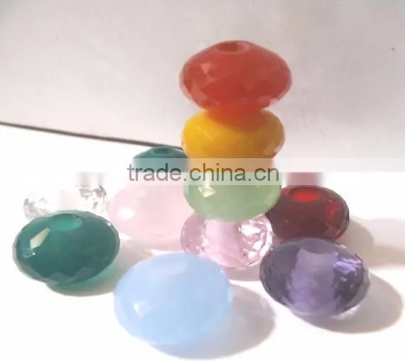 AAA Multi Color Quartz Stylist Rondelle Big Hole Beads