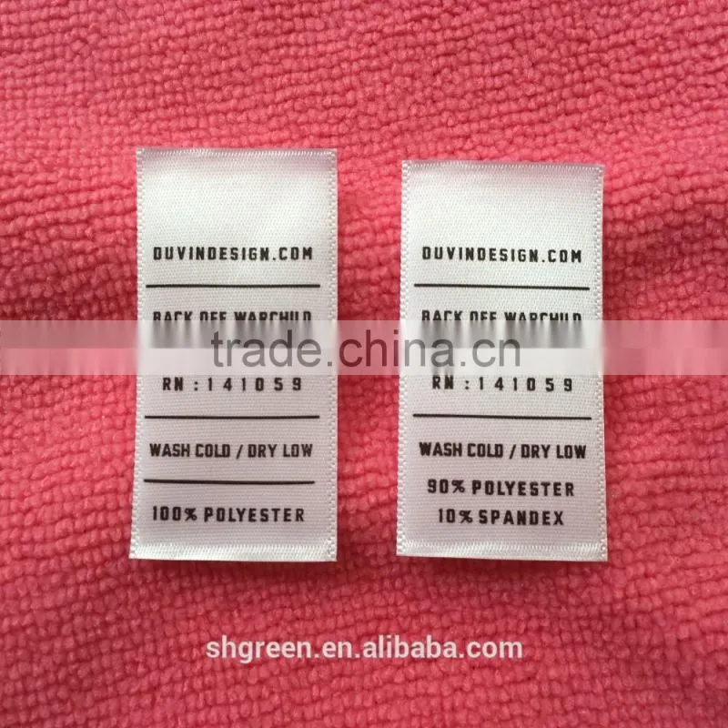 Washing care label with double sides printing