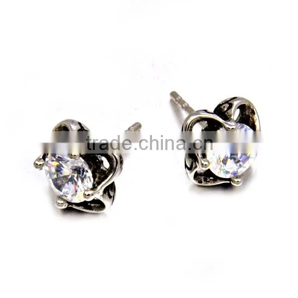 New arrival new style customzed earrings fashion big cz stud earrings