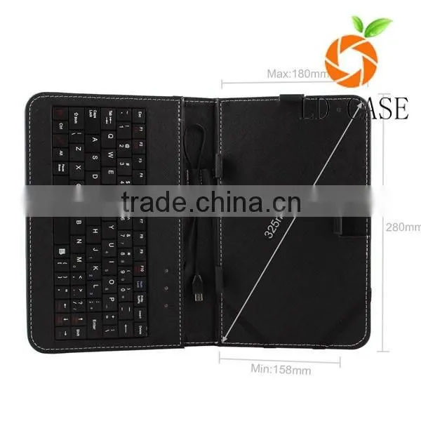 Fashionable leather case with keyboard for 9.7 inch tablet pc for iPad