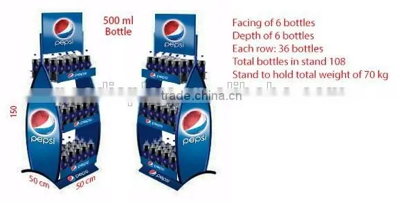 New design supermarket metal stand for 500ML Water bottle retail