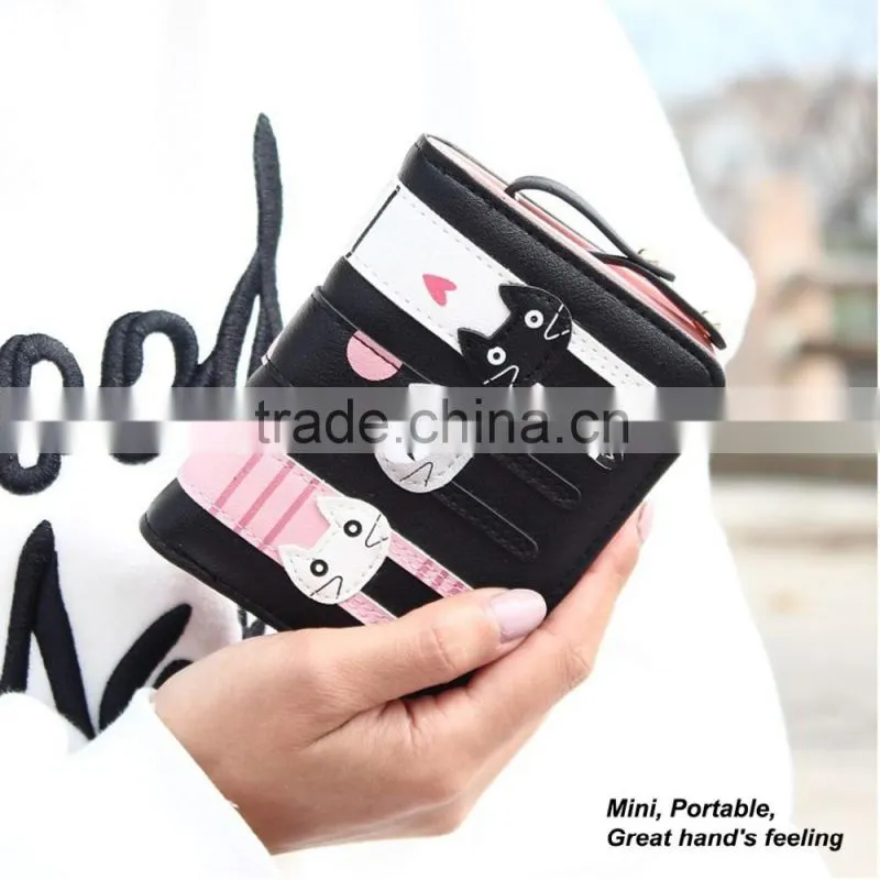 fashion cat bag classic black coin purse change pouch wrist bag handbag tote bag wallet